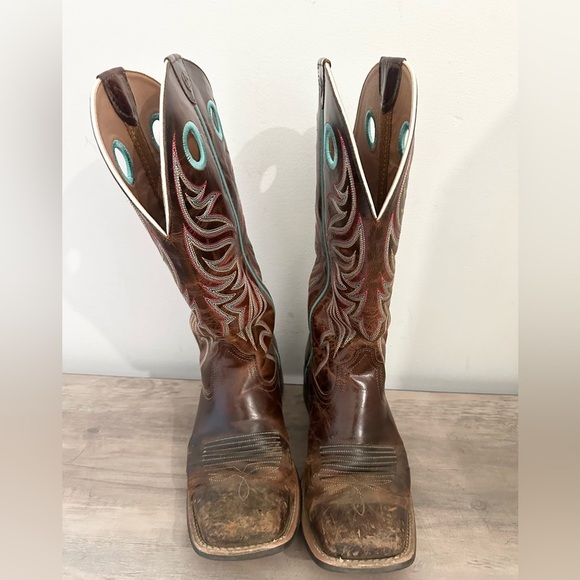 ARIAT Round Up Ryder Western Boots Sassy Brown Women's Size 8 B - Picture 2 of 8